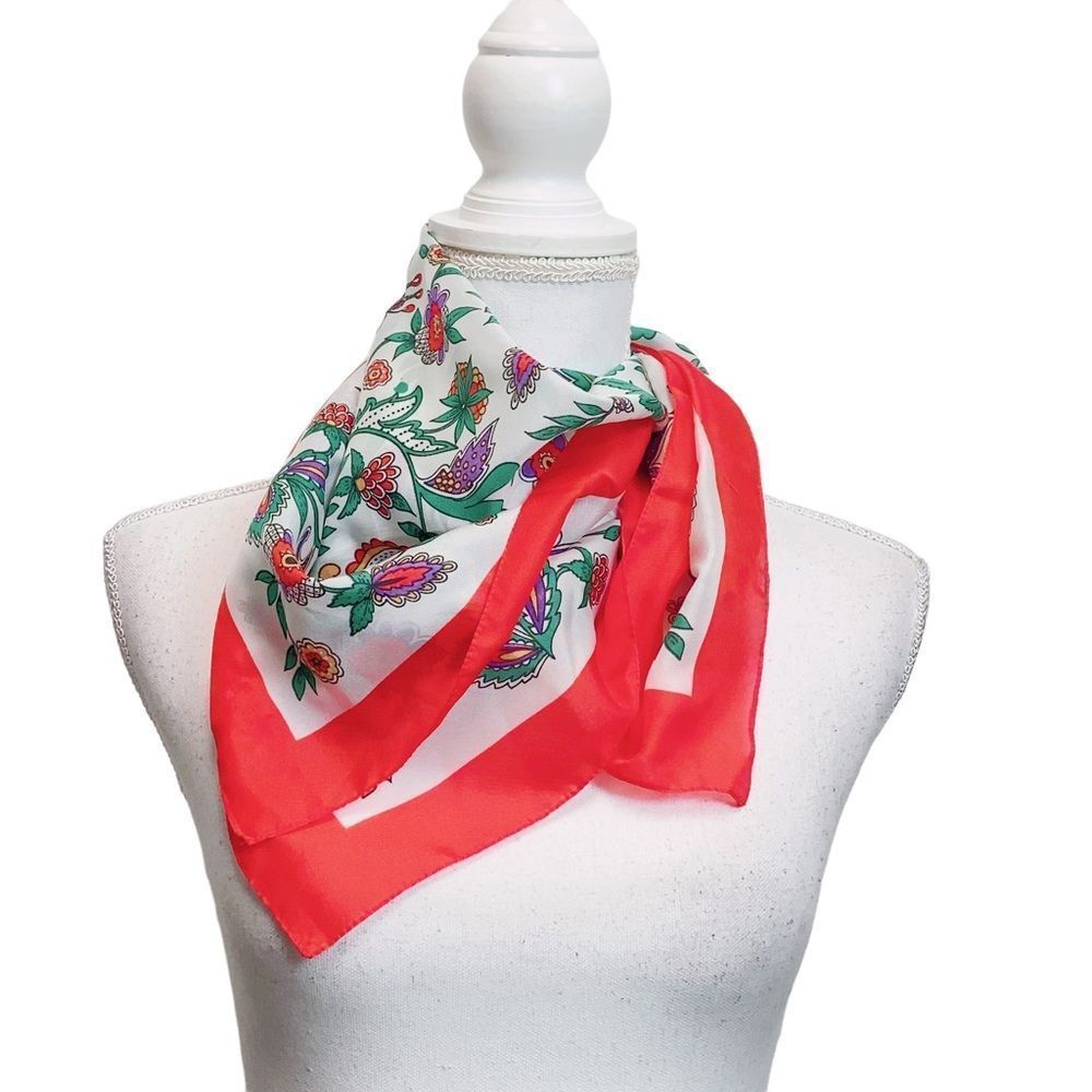 Floral Made In Italy Wide Handkerchief Scarf